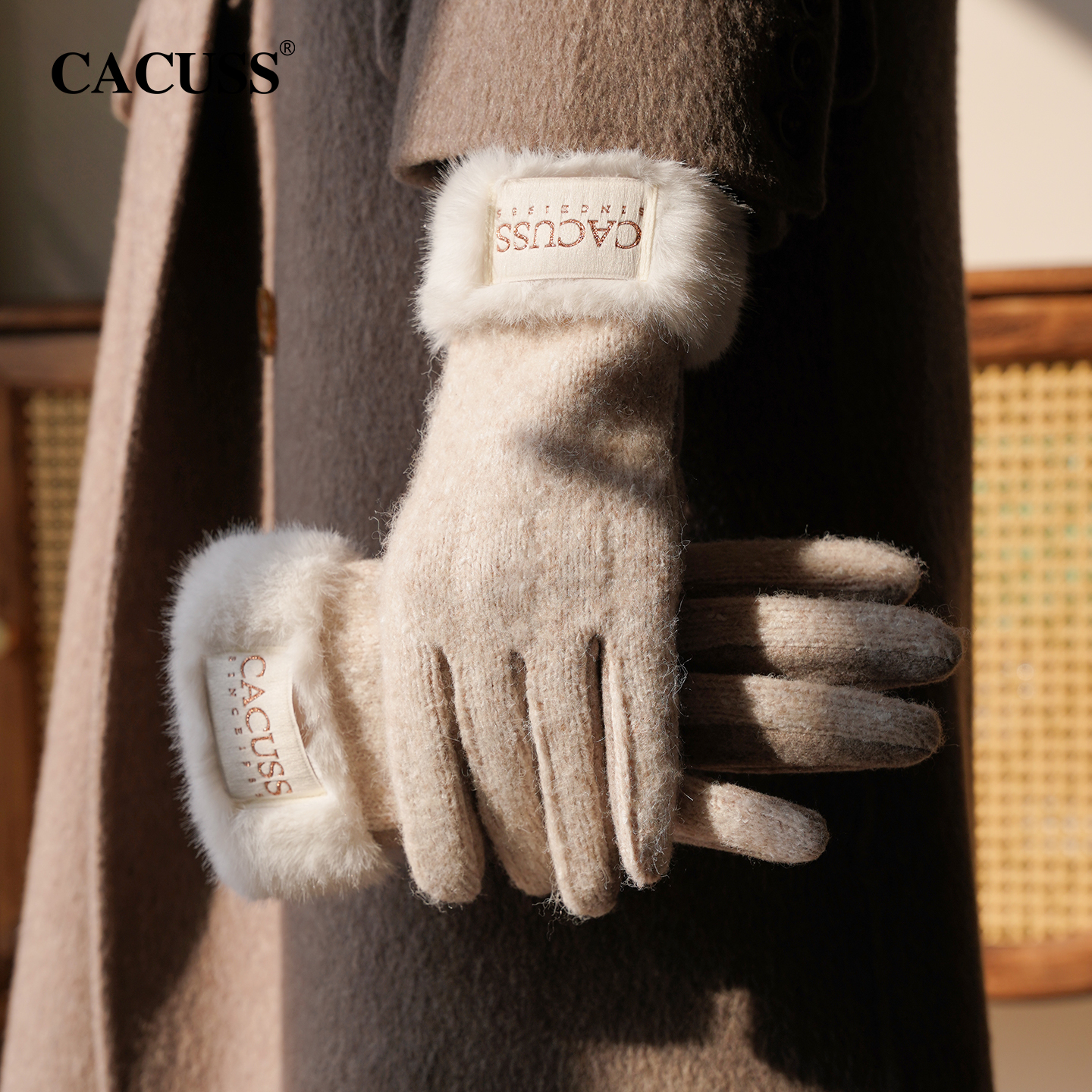CACUSS冬季加厚防寒保暖手套女士