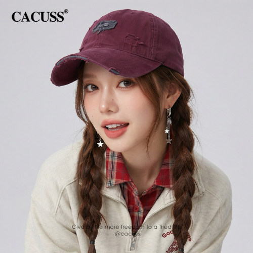 CACUSS破洞软顶鸭舌帽女
