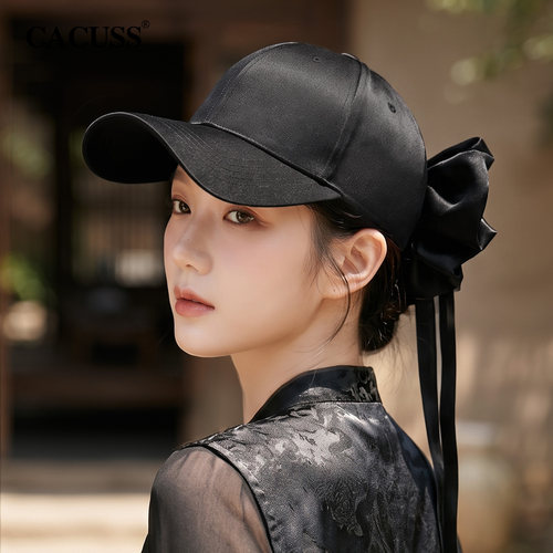 CACUSS蝴蝶结棒球帽女长帽檐