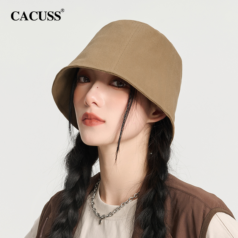 CACUSS帽子女秋冬季大头围渔夫帽