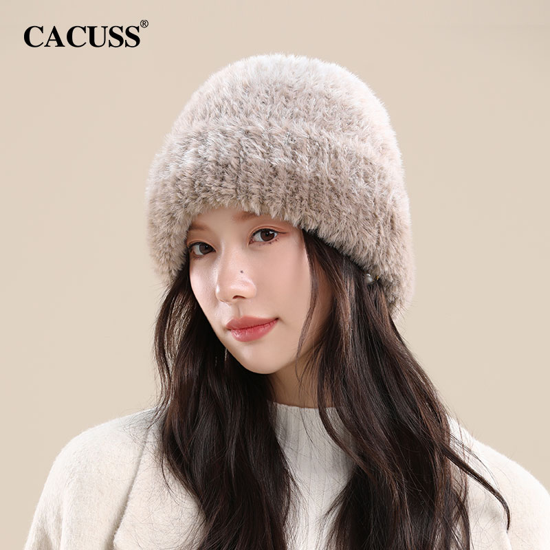 CACUSS毛线帽大头围显脸小时尚女