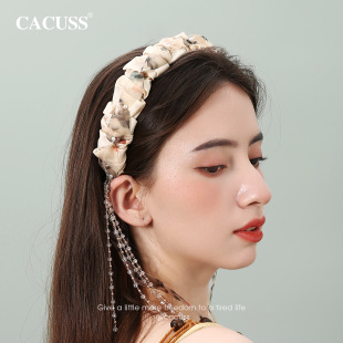 高颅顶发饰 栖羽 CACUSS发箍女轻奢复古编发头箍高级感2025新款