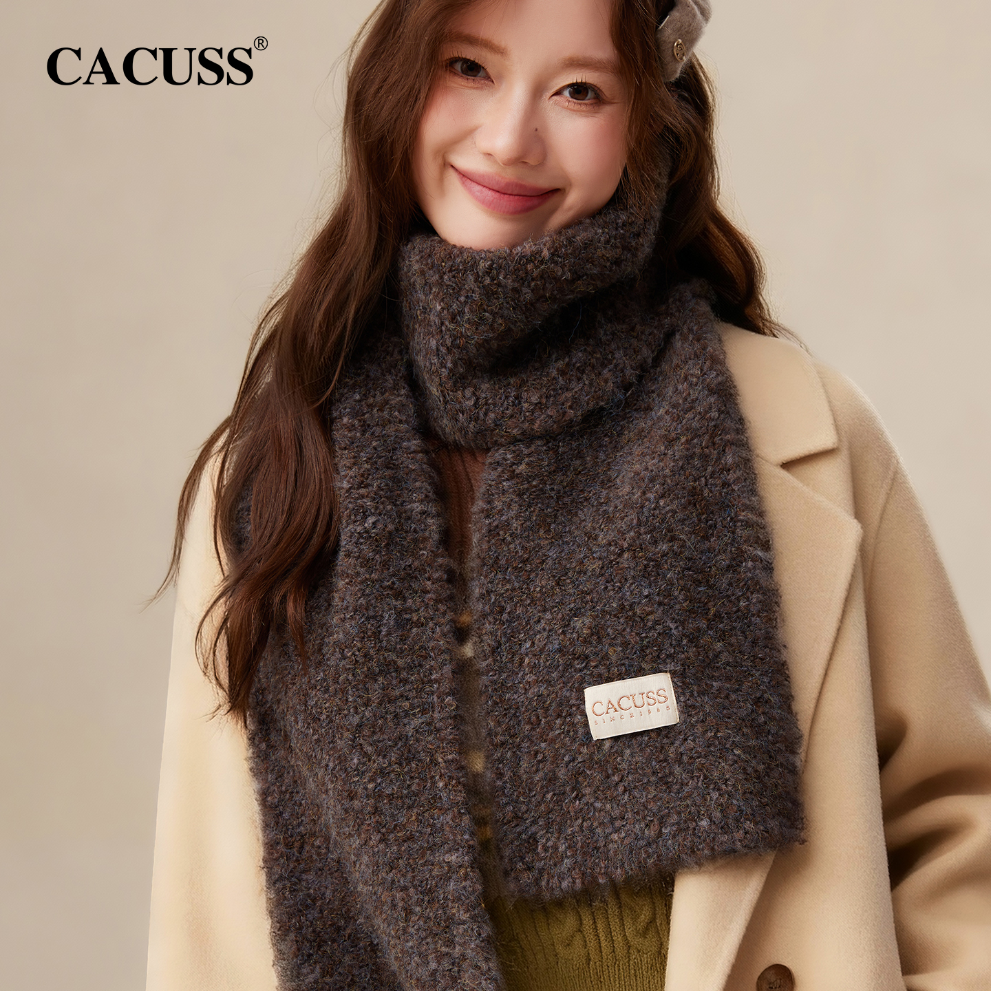 CACUSS秋冬圈圈纱女士围巾氛围感