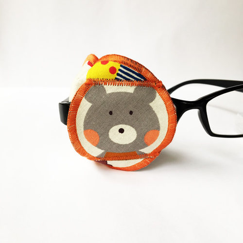 橙色手工纯棉轻薄立体卡通眼罩