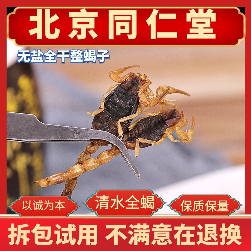 同仁堂原料中药材蝎子清水全蝎蝎子全虫药食两用中草药店铺