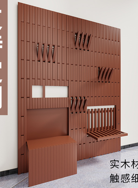 钢琴键挂衣架创意实木衣帽架玄关挂衣区置物架门口入户墙上挂衣板