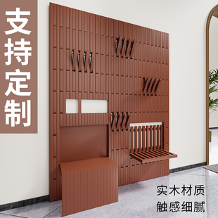 钢琴键挂衣架创意实木衣帽架玄关挂衣区置物架门口入户墙上挂衣板