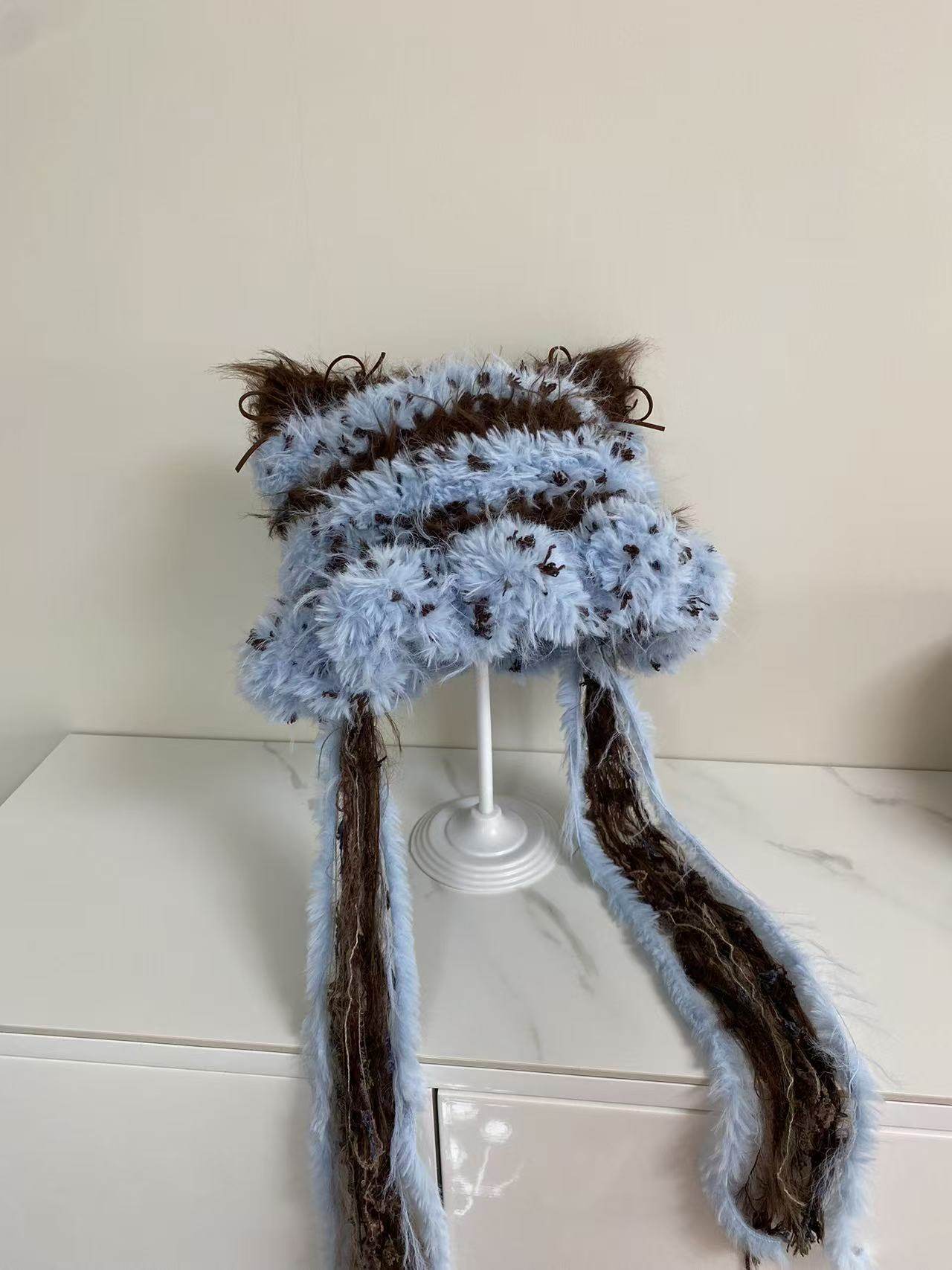 【美食系列】手工钩织水母猫耳帽针织毛线帽子女手混线diy材料包,服饰配件/皮带/帽子/围巾,DIY编织材料包,淘宝优惠券,粉丝福利购,淘宝优惠卷