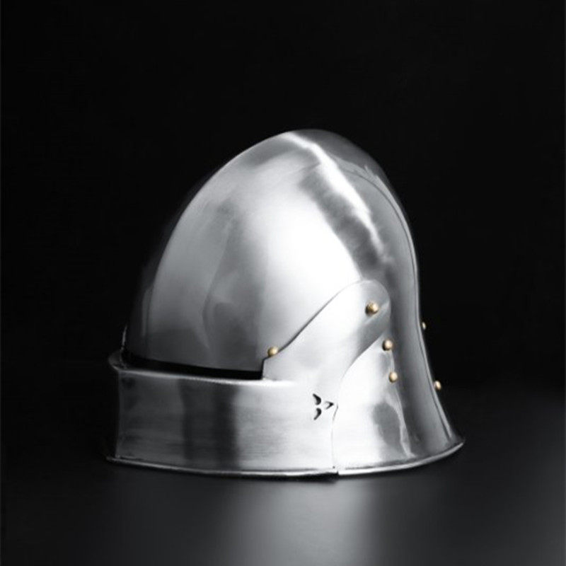 真人可穿戴2mm不锈钢哥特式头盔武士cos道具中世纪盔甲对练防护