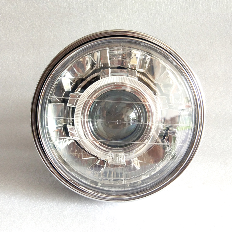 天剑大灯总成7寸圆灯通用锐爽EN125车灯YBR改装LED激光透镜玻璃罩