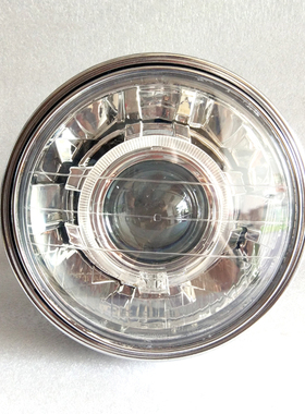 天剑大灯总成7寸圆灯通用锐爽EN125车灯YBR改装LED激光透镜玻璃罩