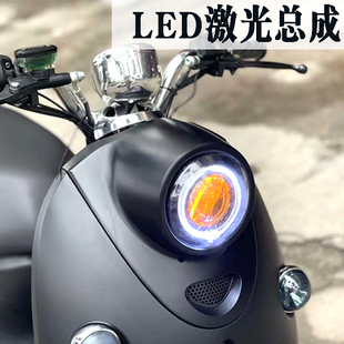 厂价特价 小龟王大灯总成LED激光透镜小绵羊5代车头大灯天使恶魔眼