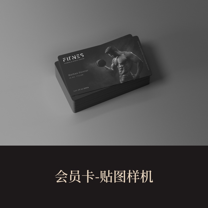 高端提案利器优质PSD健身会员卡VI样机素材模板logo智能贴图