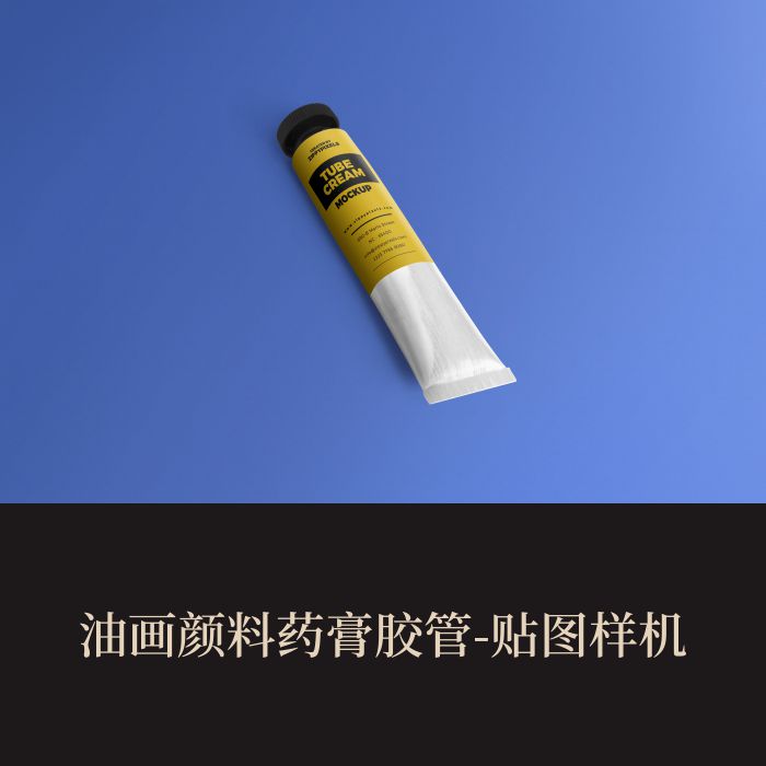 高端提案利器优质PSD油画颜料药膏胶管VI样机模板logo智能贴图