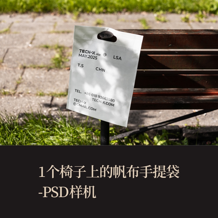 高端提案展示PSD椅子上的帆布手提袋VI样机logo智能贴图mockup