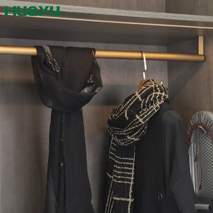 画宇衣柜挂衣杆顶装 衣架 圆管圆形衣橱横杆法兰五金配件衣帽间里