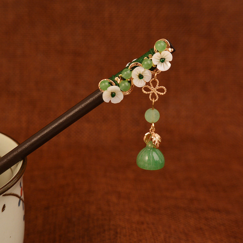 旗袍发簪日常古风简约女步摇流苏盘发发饰簪子现代头饰新中式木簪