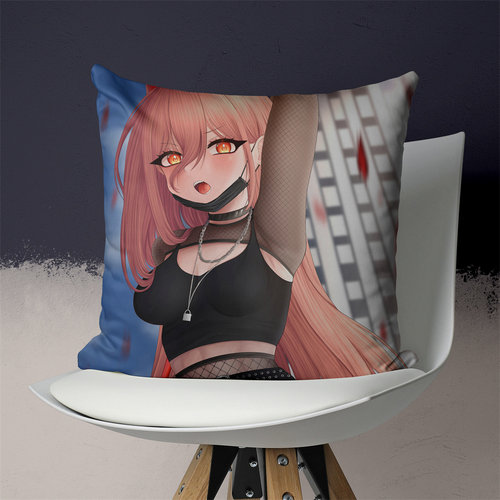 帕瓦定制抱枕电锯人周边动漫靠背枕二次元毛绒玩偶靠垫睡觉方枕头