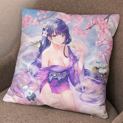 雷电将军抱枕定制原神周边动漫二次元靠垫双面沙发车载靠枕可拆洗