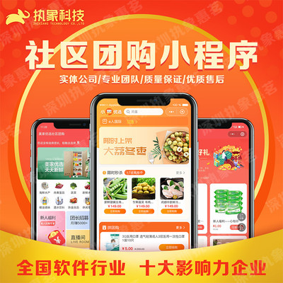 社区团购小程序商城app直播商城开发模板搭建UI设计游戏app开发