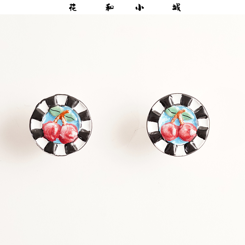 陶制黄铜彩绘单孔拉手