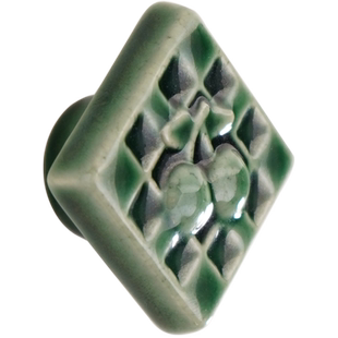 衣柜拉手琉璃绿樱桃单孔抽屉复古柜门把手方形小众侘寂风美式斗柜