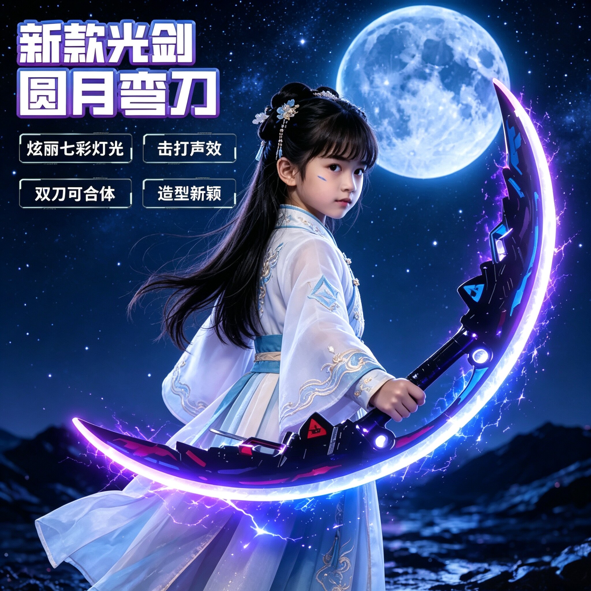 一款能让孩子失声尖叫的圆月弯刀图片