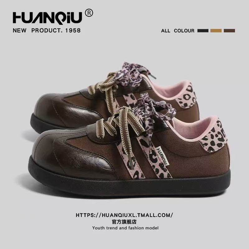 环球复古德训鞋女款2026春季爆款新款大头豹纹泡芙鞋休闲时尚板鞋,女鞋,德训鞋,淘宝优惠券,粉丝福利购,淘宝优惠卷