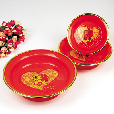 婚庆结婚喜盘供佛供奉塑料高脚盘