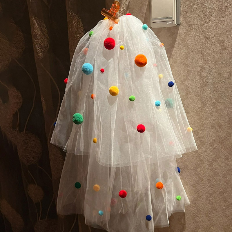 结婚订多巴胺扭棒头纱登记