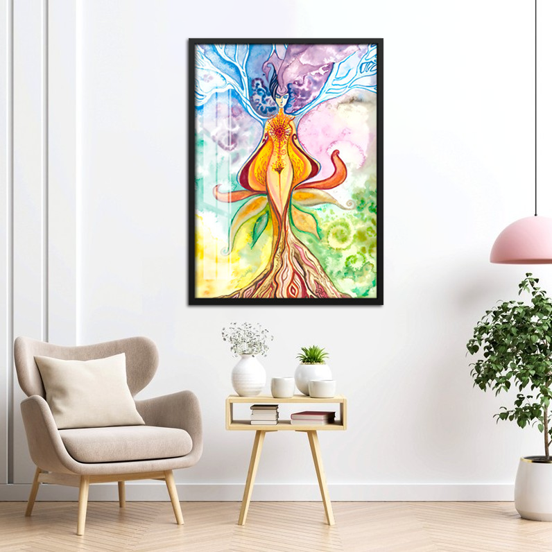 大地女神私密艺术挂画 美容院生殖保养墙装饰画产康月子中心壁画