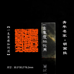 西泠旗舰店 胡画拉《一生寒瘦知何用》青田紫檀闲章印章孤品成品书法书画专用引首章个人章手工篆刻送礼收藏