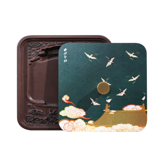 【西泠印社】瑞鹤呈祥端砚砚台天然原石宋坑黄铜带盖毛笔墨汁可磨墨书画专用书法国画墨条研墨不干墨研磨礼物