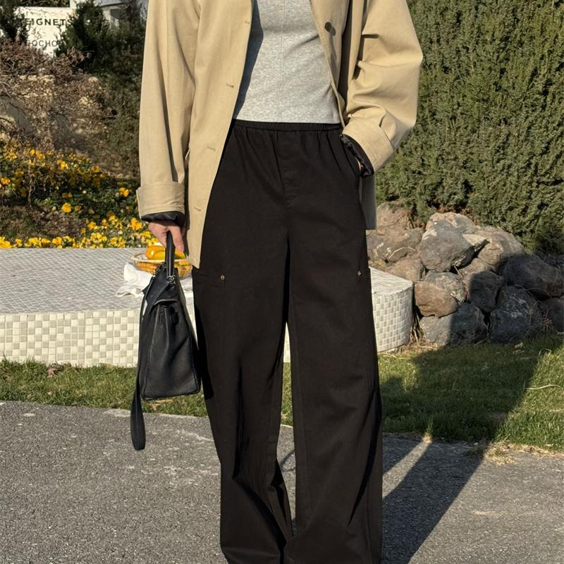 高腰美式工装裤女春款