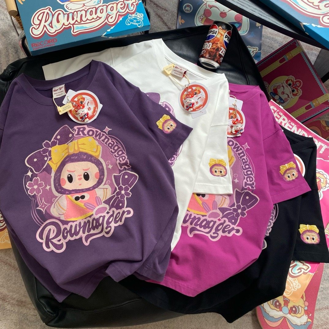 ROWNAGGER纸袋家爆款260g全棉加厚宽松短袖T恤印花拉布布韩系上衣