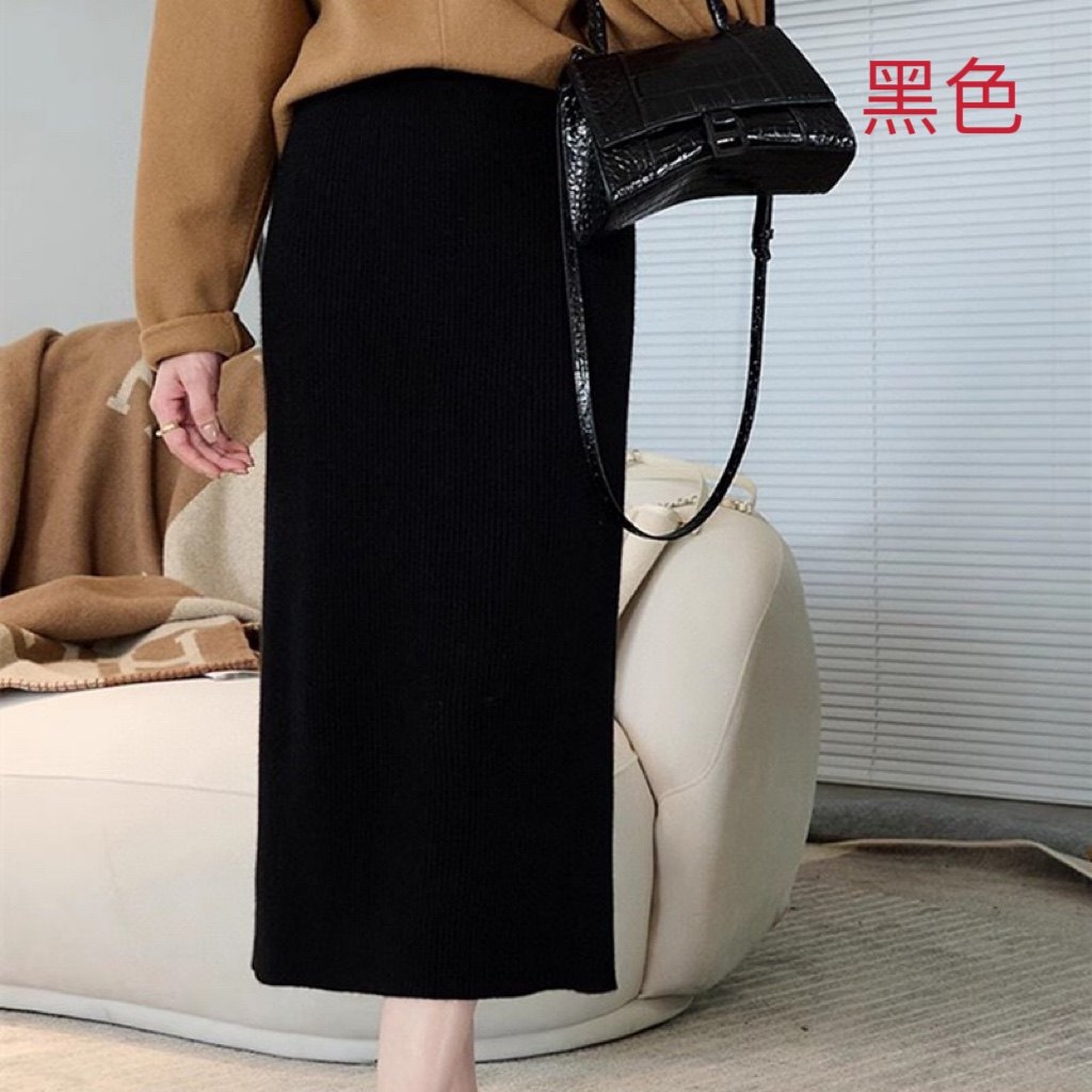 25春秋冬四平100%纯羊毛裙半身裙女包臀中长裙直筒裙休闲显瘦裙子