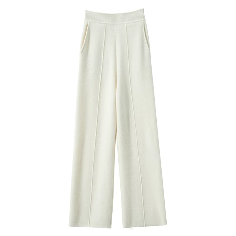 2025春秋冬中缝安迪绒裤子休闲带兜高腰外穿阔腿裤宽松显瘦直筒裤