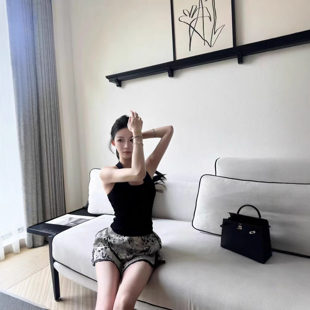 woppei 5/12 20:00 dvn豹纹蕾丝褶皱纹理短裤