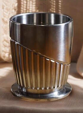 钛合金啤酒杯纯钛喝酒杯茶杯子咖啡红酒杯120ML实心一体 CNC数控