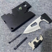 户外露营多功能工具卡不组合EDC卡片式 备 刀卡口袋便携救生应急装