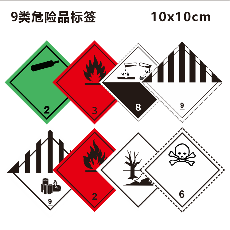 第3类标危险签第9类8类4类6类鱼污危险标签不干胶