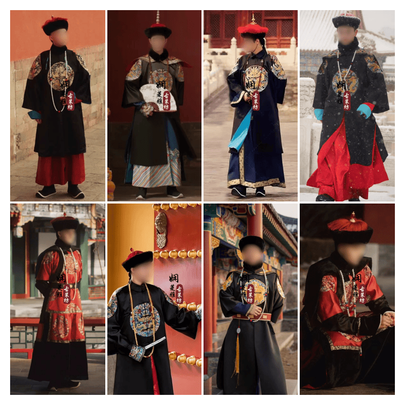 影视古装清朝男士官员朝服补服一品五品七品官服王爷贝勒县令古装