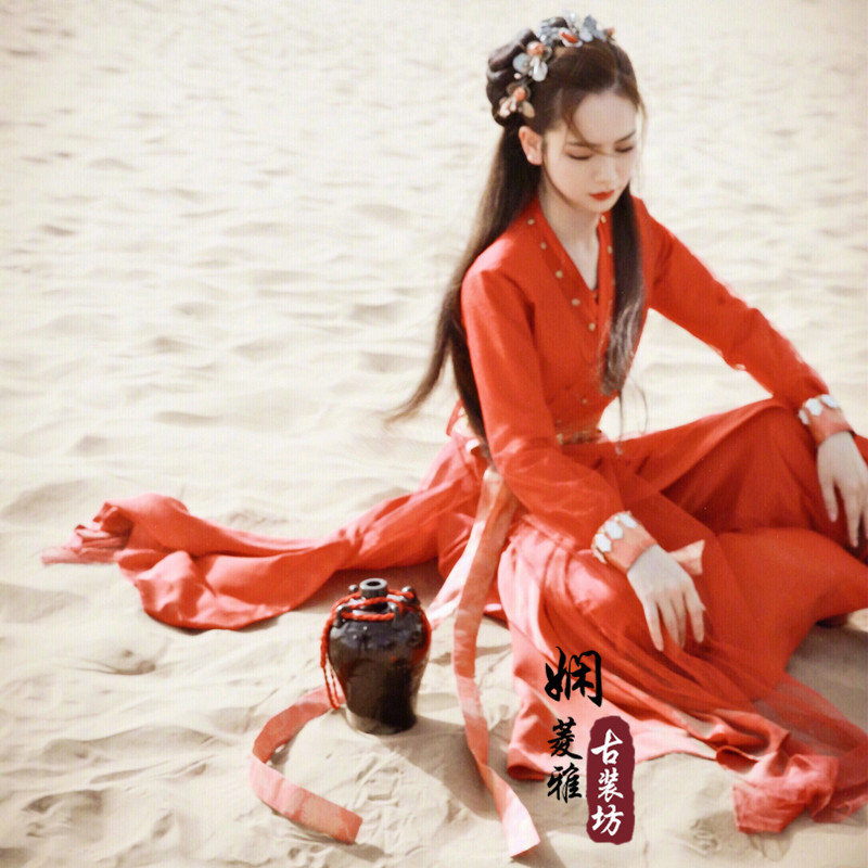 新龙门客栈戚薇金镶玉同款红色侠女服武侠cos演出影楼拍摄写真服