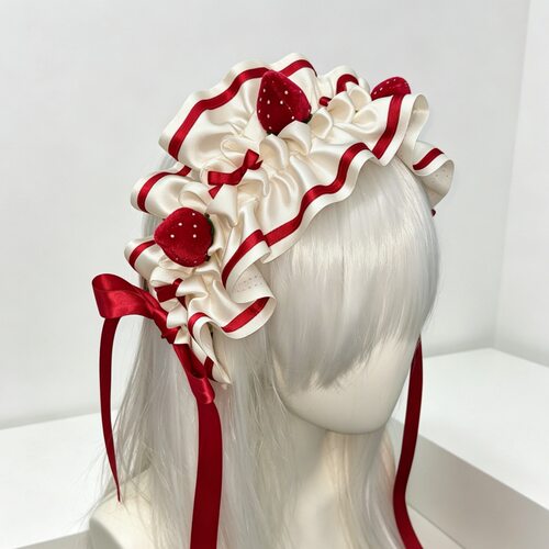 lolita草莓发带BNT波奈特甜美手作lo娘头饰配饰cosplay装扮发带