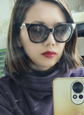欧美复古大猫眼多边形方框米钉太阳眼镜男女潮圆脸显瘦嘻哈墨镜