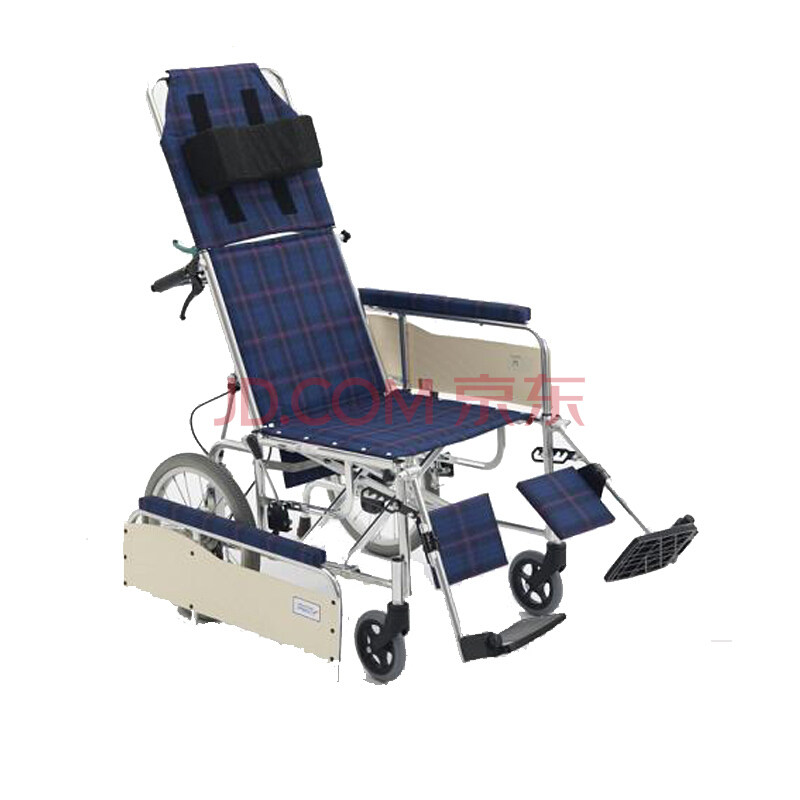 日本三贵MIKI航太铝合金老人高靠背MSL-T22可全躺折叠轻便轮椅车