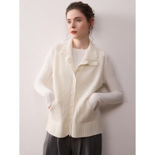 时髦显瘦针织马甲女士25秋冬高领叠穿上衣气质百搭软糯羊绒背心潮
