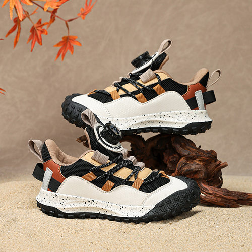 直销男童运动鞋秋皮面儿童大童防滑男孩跑步鞋户外kids shoes