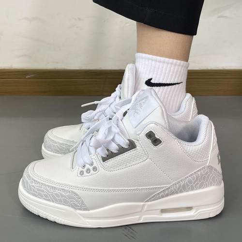 男鞋休闲板鞋跑步鞋气垫高级白