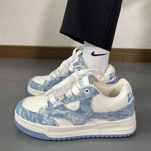 国潮学生潮鞋休闲板鞋男牛仔帆布